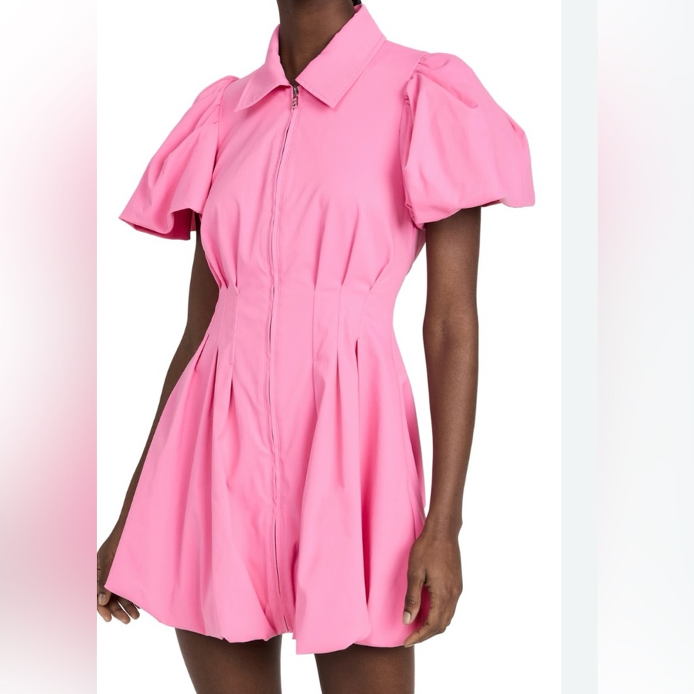 Jonathan Simkhai Pink Puff-Sleeve Mini Dress